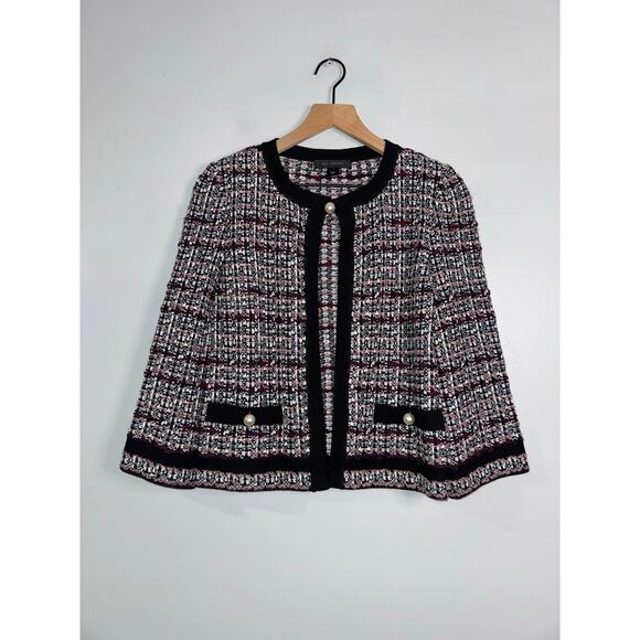 St. John Flecked Caviar Tweed wool blend Jacket size 4 - Picture 1 of 9